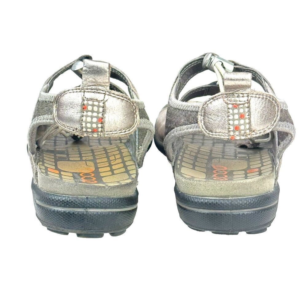 Ecco Jab Toggle Open Toe Sandals EU 41 US 10/10.5 Pewter Perforated Metallic - Picture 8 of 13